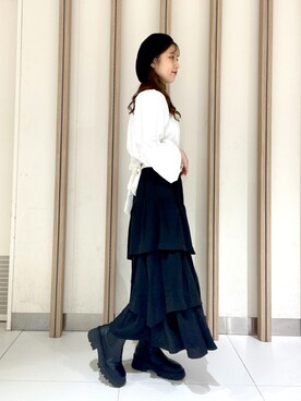 「FREE'S MART（フリーズマート）のアイテム（ハンチング/ベレー帽）」を使った、rionさん（レディース・153cm）の秋コーディネート