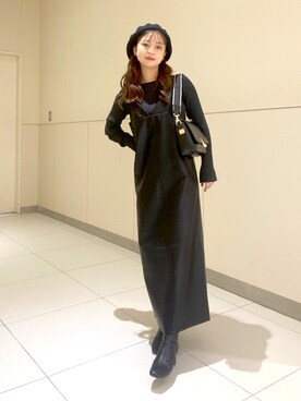 「FREE'S MART（フリーズマート）のアイテム（ハンチング/ベレー帽）」を使った、rionさん（レディース・152cm）の秋コーディネート
