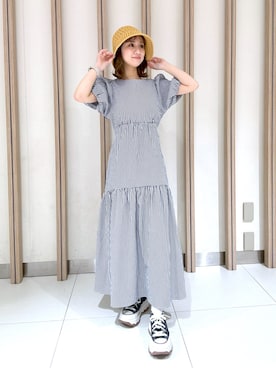 「FREE'S MART（フリーズマート）のアイテム（帽子）」を使った、rionさん（レディース・152cm）の春コーディネート