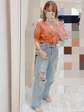 「GORGE（ゴージ）のアイテム（パンツ）」を使った、かずきちさん（レディース・154cm）の秋コーディネート