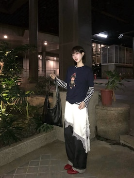 「PUBLUX（パブリュクス）のアイテム」を使った、Morinさん（レディース・170cm）の春コーディネート