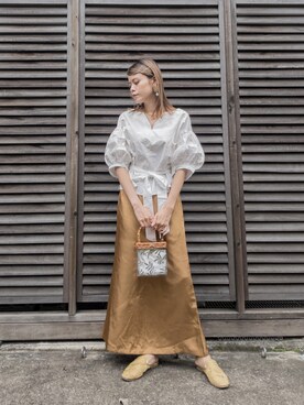 「Casselini（キャセリーニ）のアイテム（その他シューズ）」を使った、wenさん（レディース・155cm）の夏コーディネート