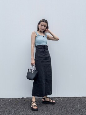「ECRIRE（エクリール）のアイテム（キャミソール）」を使った、wenさん（レディース・155cm）の夏コーディネート