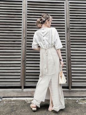「Casselini（キャセリーニ）のアイテム（その他シューズ）」を使った、wenさん（レディース・155cm）の夏コーディネート