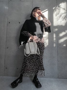 「ISOOK（アイスー）のアイテム（バッグ）」を使った、wenさん（レディース・155cm）の冬コーディネート