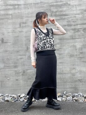 「+edit（プラスエディット）のアイテム」を使った、wenさん（レディース・155cm）の秋コーディネート