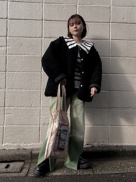 「+edit（プラスエディット）のアイテム」を使った、wenさん（レディース・155cm）の冬コーディネート