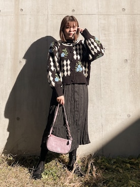 「+edit（プラスエディット）のアイテム」を使った、wenさん（レディース・155cm）の冬コーディネート