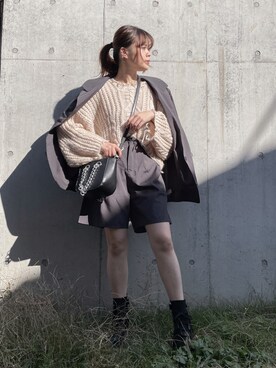 「+edit（プラスエディット）のアイテム」を使った、wenさん（レディース・155cm）の秋コーディネート