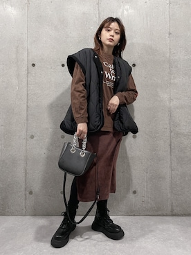 「EMMA LIMBER（エマリンバー）のアイテム」を使った、wenさん（レディース・155cm）の秋コーディネート