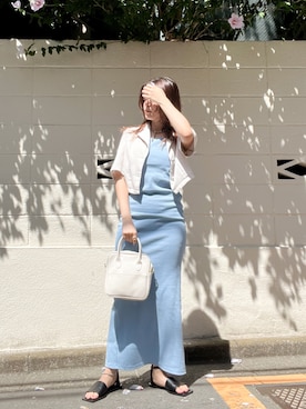 「LVEU.（ラブユ.）のアイテム（セットアップ）」を使った、wenさん（レディース・155cm）の夏コーディネート