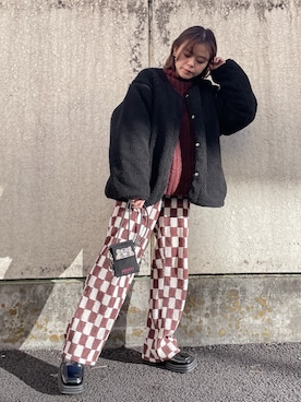 「服とコスメでなりたい自分に」｜「アイテム（ブルゾン）」を使った、wenさん（レディース・155cm）の冬コーディネート