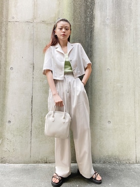 「LVEU.（ラブユ.）のアイテム（セットアップ）」を使った、wenさん（レディース・155cm）の夏コーディネート