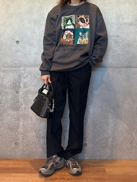 「アイテム（スウェット）」を使った、ゆうさん（レディース・157cm）の冬コーディネート