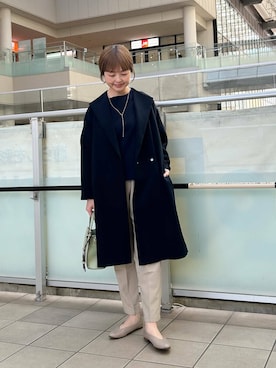 「春のジャケットスタイル」｜「アイテム（アクセサリー）」を使った、かみやまさん（レディース・160cm）の冬コーディネート