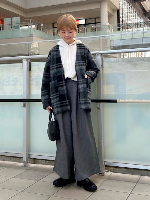 セール】メランジヘリンボーンギャザーワイドパンツ（その他パンツ