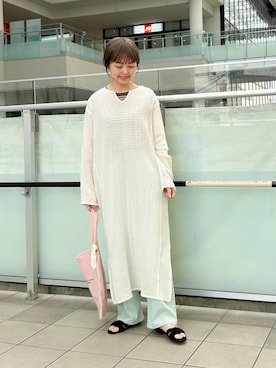 「やや暑い」｜「アイテム（ワンピース/ドレス）」を使った、かみやまさん（レディース・160cm）の春コーディネート