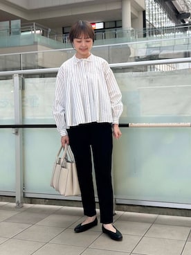 「ブラウスが主役の春コーデ」｜かみやまさん（レディース・160cm）の春コーディネート