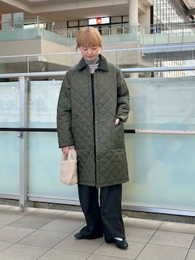 「寒い」｜「アイテム（サロペット/オーバーオール）」を使った、かみやまさん（レディース・160cm）の冬コーディネート