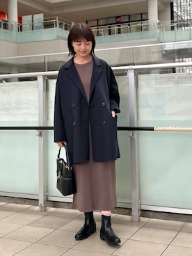 「URBAN RESEARCH DOORS（アーバンリサーチドアーズ）のウールリバーテーラードコート（その他アウター）」を使った、かみやまさん（レディース・160cm）の秋コーディネート