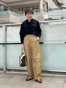 「ブラウスが主役の春コーデ」｜かみやまさん（レディース・160cm）の春コーディネート