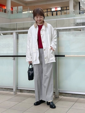 「アイテム（レインシューズ）」を使った、かみやまさん（レディース・160cm）の冬コーディネート