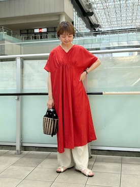 「URBAN RESEARCH DOORS（アーバンリサーチドアーズ）の楊柳イージーパンツ（その他パンツ）」を使った、かみやまさん（レディース・160cm）の夏コーディネート