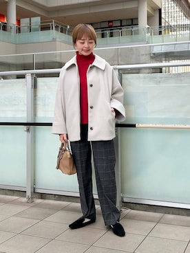 「URBAN RESEARCH DOORS（アーバンリサーチドアーズ）のタートルネックニット（ニット/セーター）」を使った、かみやまさん（レディース・160cm）の冬コーディネート