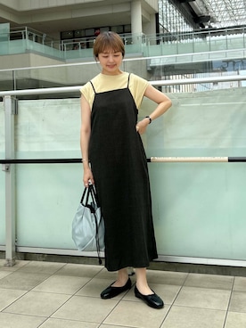 「アイテム（バレエシューズ）」を使った、かみやまさん（レディース・160cm）の夏コーディネート