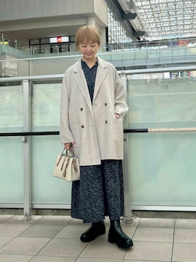 「URBAN RESEARCH DOORS（アーバンリサーチドアーズ）のウールリバーテーラードコート（その他アウター）」を使った、かみやまさん（レディース・160cm）の秋コーディネート