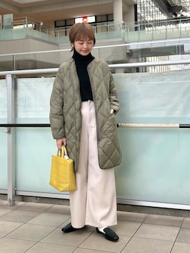 「URBAN RESEARCH DOORS（アーバンリサーチドアーズ）のタートルネックニット（ニット/セーター）」を使った、かみやまさん（レディース・160cm）の冬コーディネート