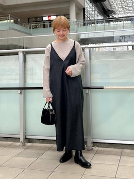 かぐれ（カグレ）の「『2WAY仕様』 ウールVネックワンピース