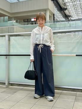 「アイテム（ボストンバッグ）」を使った、かみやまさん（レディース・160cm）の夏コーディネート