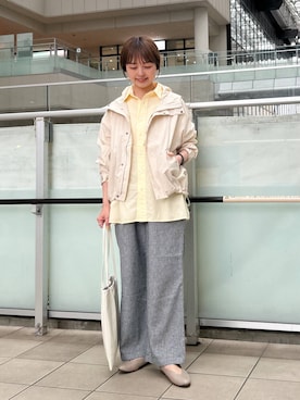「春のジャケットスタイル」｜「アイテム（マウンテンパーカー）」を使った、かみやまさん（レディース・160cm）の春コーディネート