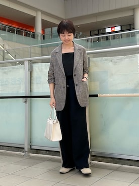 「URBAN RESEARCH DOORS（アーバンリサーチドアーズ）のカラミニュアンスジャケット（その他アウター、グレー系）」を使った、かみやまさん（レディース・160cm）の春コーディネート