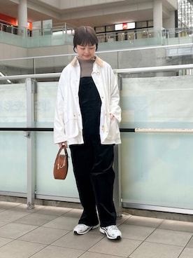 「Barbour（バブアー）の『別注』Barbour　BEDALE（その他アウター）」を使った、かみやまさん（レディース・160cm）の冬コーディネート