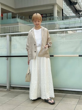「MARCO BIANCHINI（マルコビアンチーニ）のアイテム」を使った、かみやまさん（レディース・160cm）の夏コーディネート