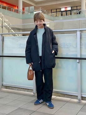 「寒い」｜「アイテム（ブルゾン）」を使った、かみやまさん（レディース・160cm）の冬コーディネート