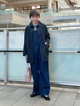 「doors」｜「アイテム（ステンカラーコート）」を使った、かみやまさん（レディース・160cm）の冬コーディネート