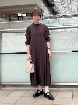 「URBAN RESEARCH DOORS(アーバンリサーチドアーズ)のアイテム(ワンピース)」を使った、かみやまさん(レディース・160cm)の秋コーディネート