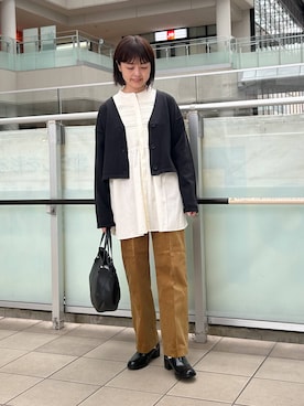 「アイテム（レインシューズ）」を使った、かみやまさん（レディース・160cm）の秋コーディネート
