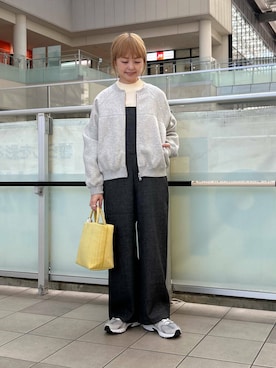 「寒い」｜「アイテム（サロペット/オーバーオール）」を使った、かみやまさん（レディース・160cm）の秋コーディネート