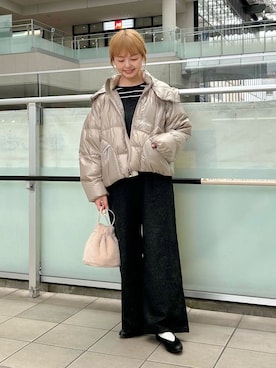 「寒い」｜「アイテム（サロペット/オーバーオール）」を使った、かみやまさん（レディース・160cm）の秋コーディネート