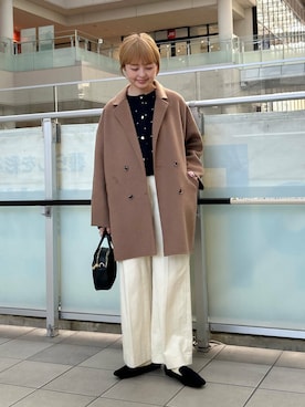 「URBAN RESEARCH DOORS（アーバンリサーチドアーズ）のウールリバーテーラードコート（その他アウター）」を使った、かみやまさん（レディース・160cm）の秋コーディネート