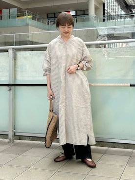 「やや暑い」｜「アイテム（ワンピース/ドレス）」を使った、かみやまさん（レディース・160cm）の春コーディネート