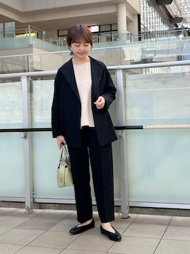 「春コート」｜「アイテム（その他アウター）」を使った、かみやまさん（レディース・160cm）の春コーディネート