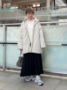 「寒い」｜「アイテム（ブルゾン）」を使った、かみやまさん（レディース・160cm）の冬コーディネート