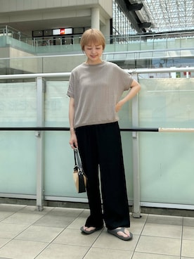 「MARCO BIANCHINI（マルコビアンチーニ）のアイテム」を使った、かみやまさん（レディース・160cm）の夏コーディネート