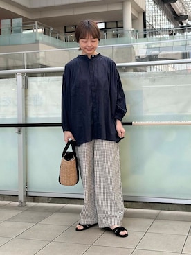 「URBAN RESEARCH DOORS（アーバンリサーチドアーズ）のコットンボイルギャザーブラウス（シャツ/ブラウス）」を使った、かみやまさん（レディース・160cm）の春コーディネート