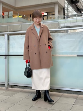「URBAN RESEARCH DOORS（アーバンリサーチドアーズ）のウールリバーテーラードコート（その他アウター）」を使った、かみやまさん（レディース・160cm）の冬コーディネート